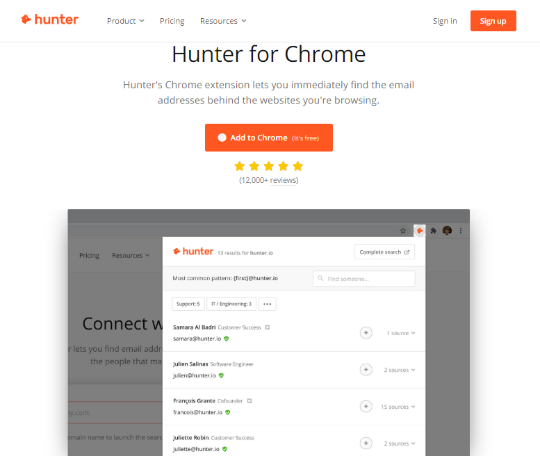 hunter-chrome-extension