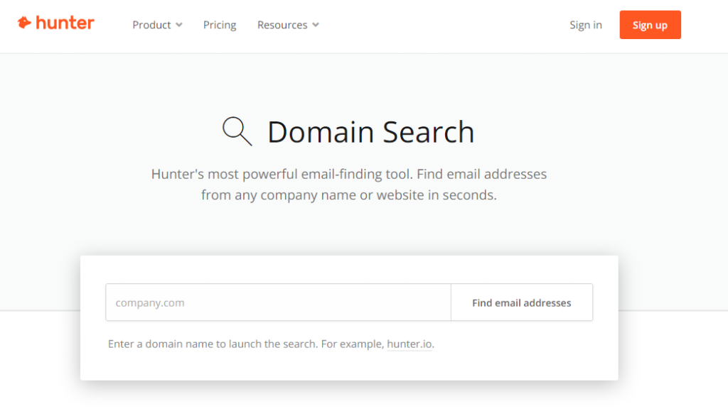 hunter-domain-search