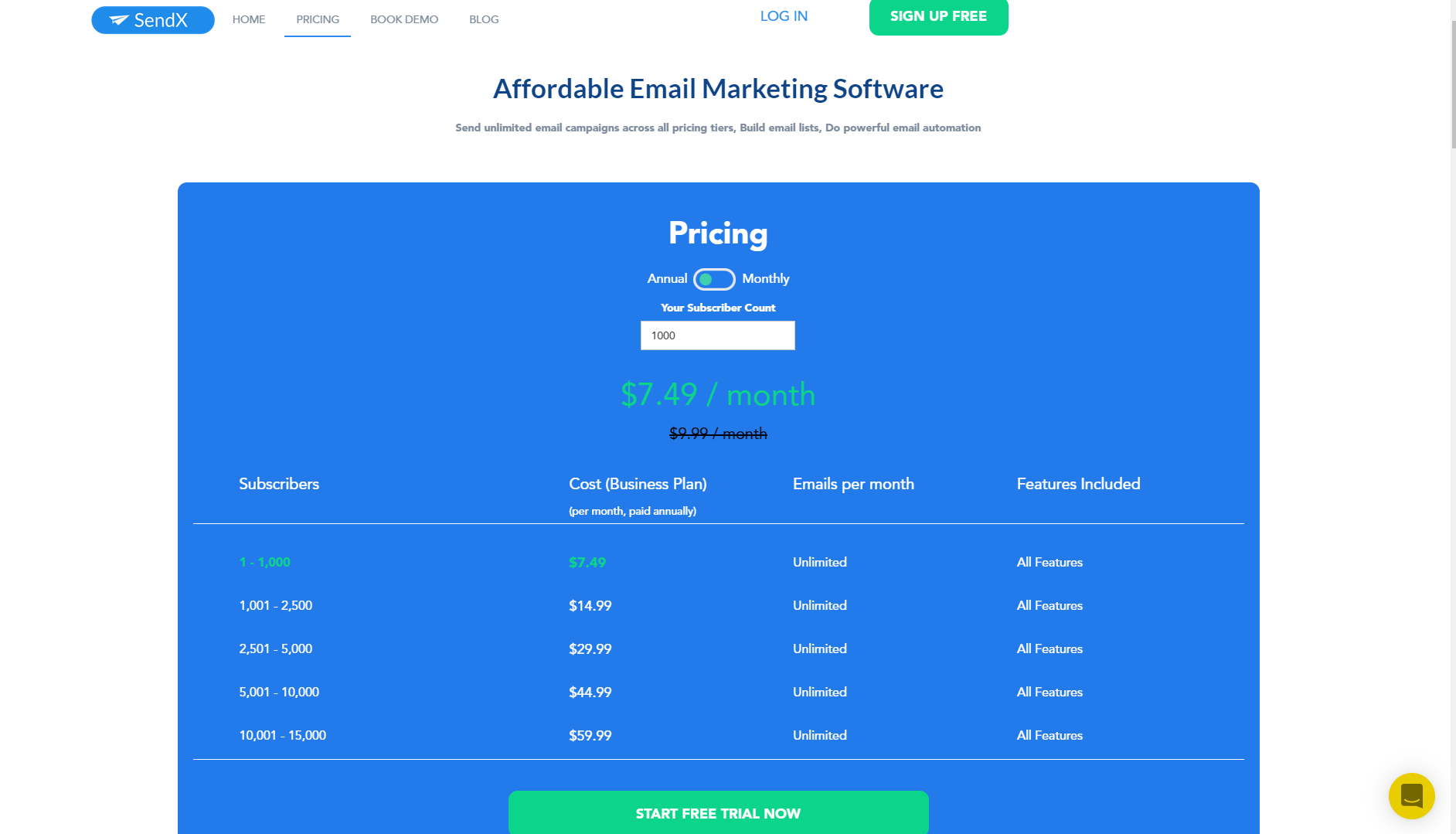 sendx-pricing